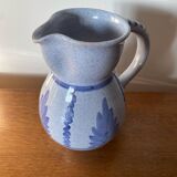 Ancien pichet terre cuite émaillée bleu gaubert cuisine vintage