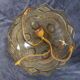 Huge ceiling lamp chandelier yellow glass art deco