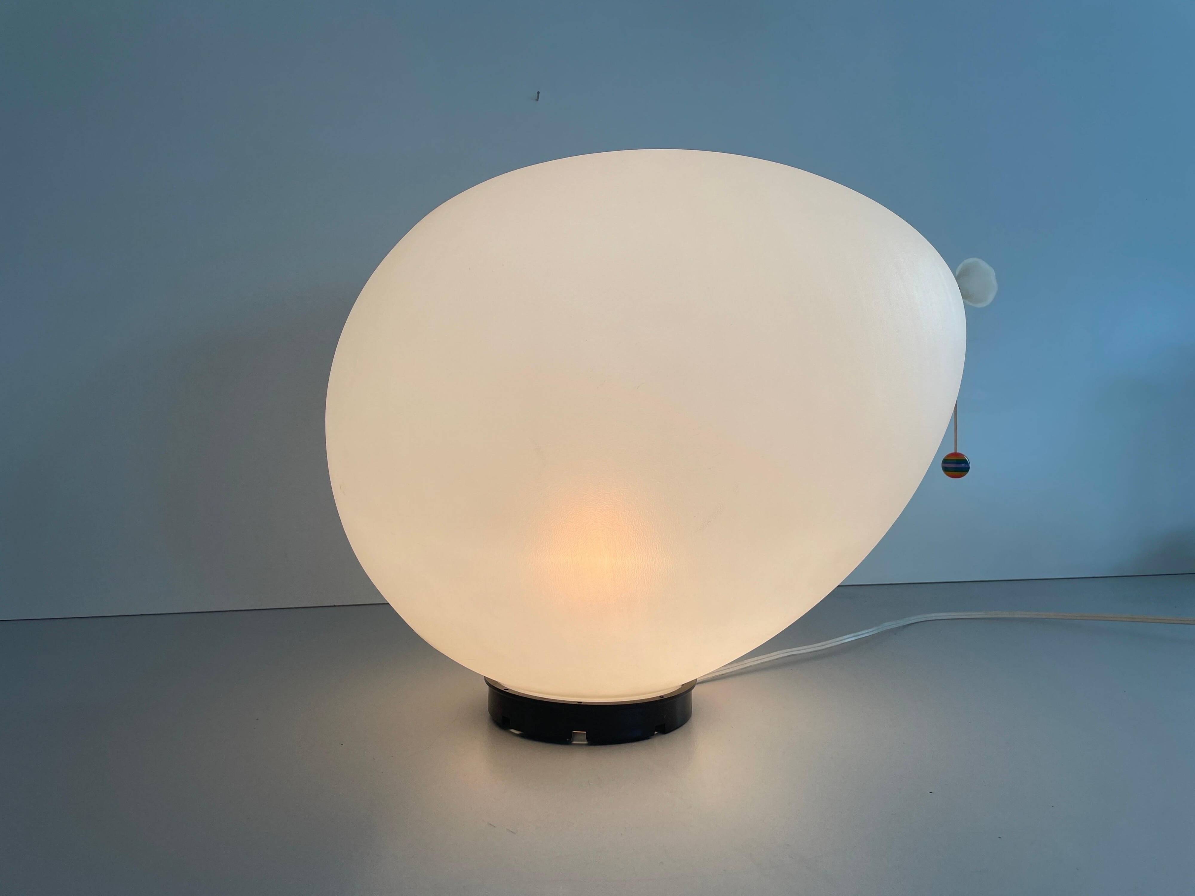Large white plastic balloon wall light by Yves Christin for BILUMEN, 1970s, Italy.