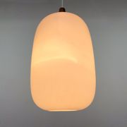 1960s Wood and Glass Pendant Light by ULUV, Czechoslovakia, Marked by Manufacturer