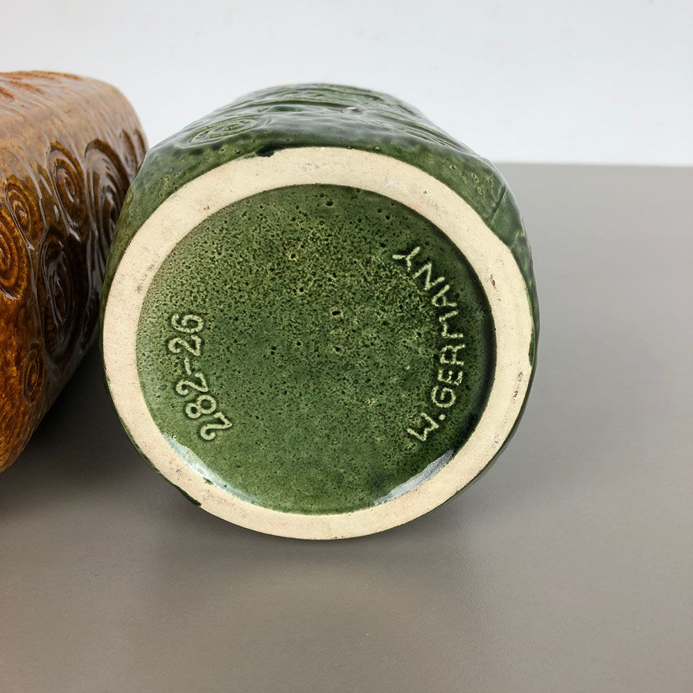 Set of two pottery fat lava vases jura "282-26" made by Scheurich, Germany 1970s