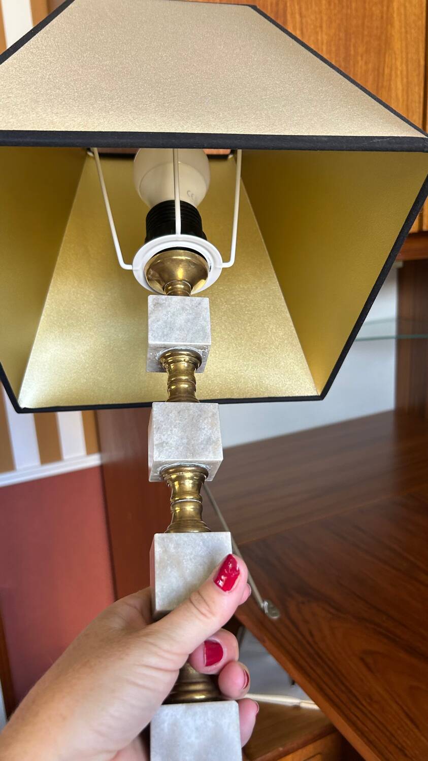 Marble and brass lamp 1960