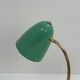 Lampe vintage verte et laiton, 1950