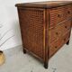 Commode vintage en rotin et cannage