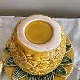 Jam pot, pineapple sugar bowl in slip