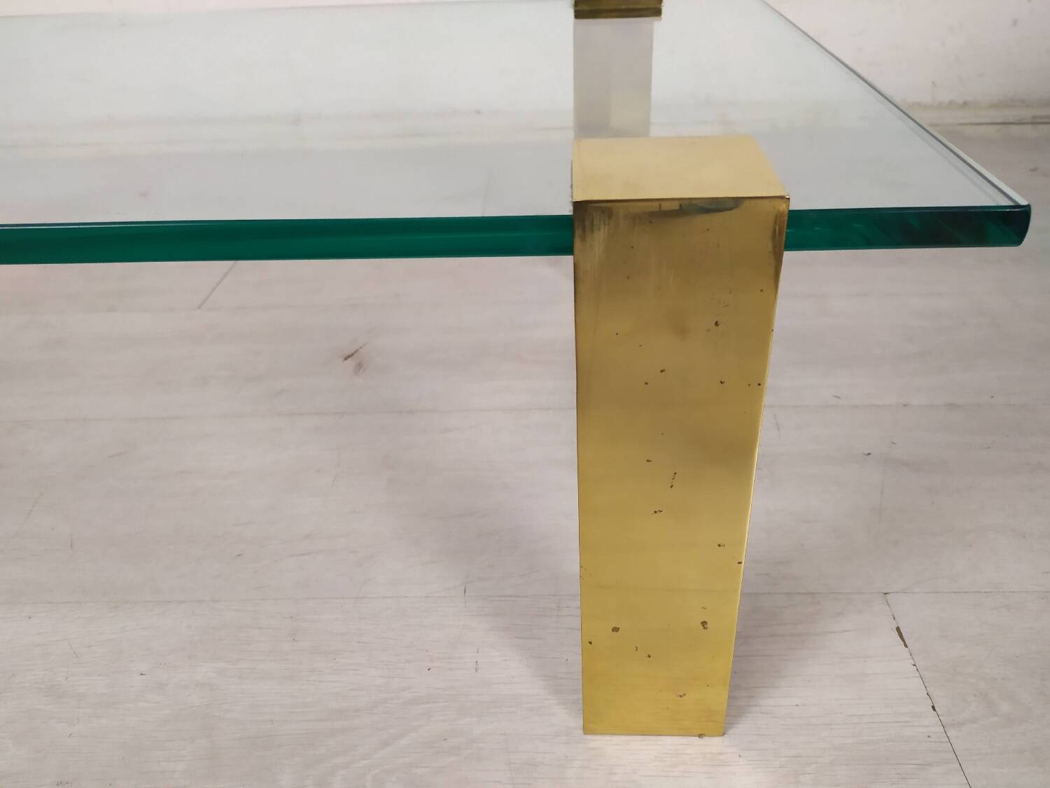 Coffee table glass brass gold