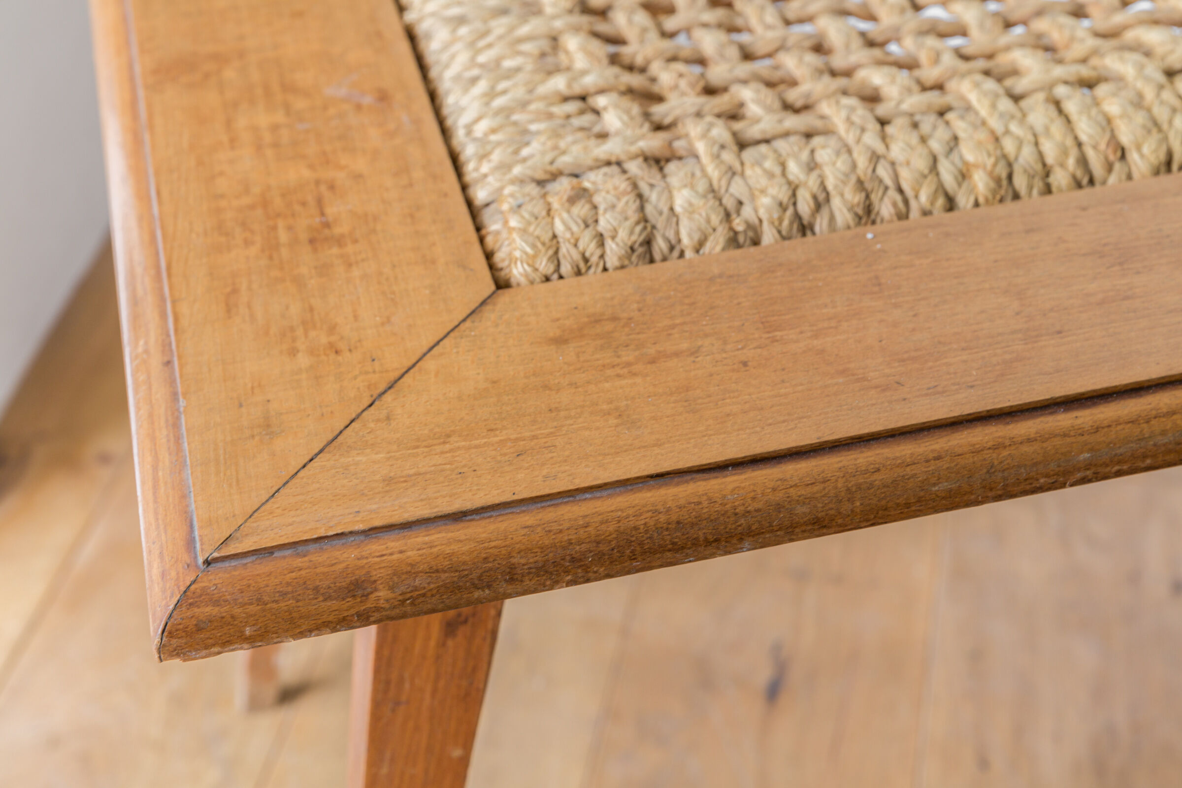 Table basse bois et corde 1950