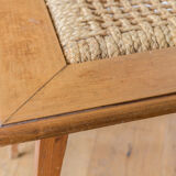 Table basse bois et corde 1950
