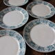 Set 6 plates flat Cherries blue Badonviller