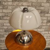 Italian lamp 1960 70 aluminum and opaline 40x30