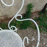 Salon de jardin ancien en fer plein milieu xxeme