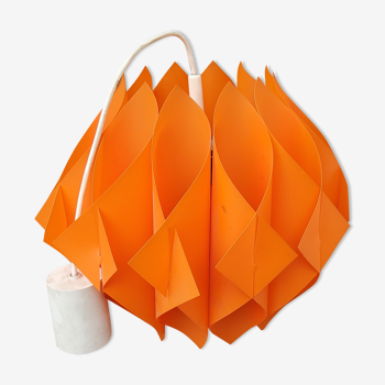 Suspension lamp by Lars Schioler butterfly model Hoyrup Light plastic editor orange 1968