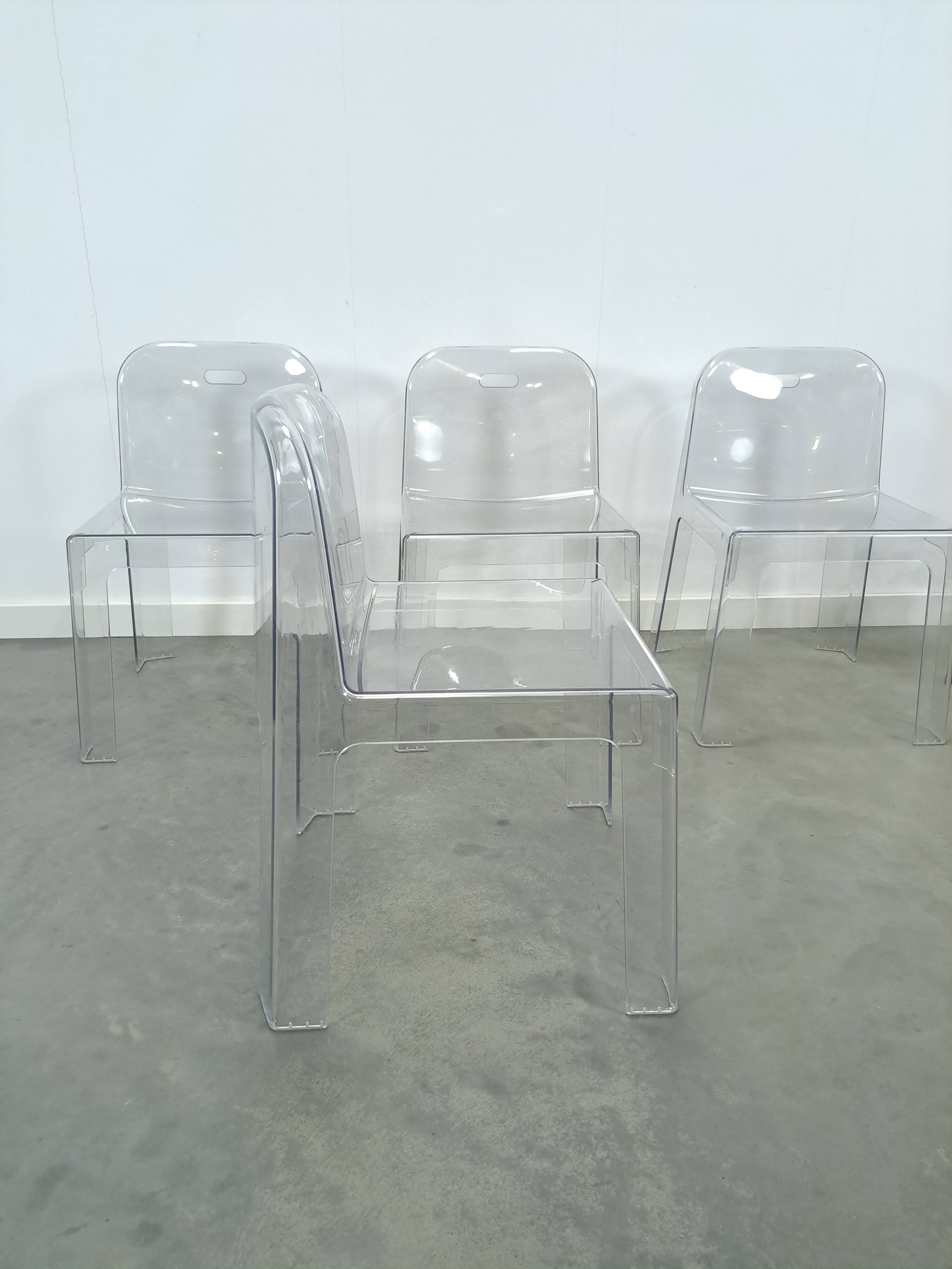 Design plexiglas stapelbare stoelen Trono by Sottsass Associati 2005 Segis