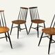 Set of 4 vintage wooden chairs, 1960s