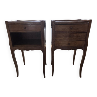 Pair of solid wood bedside tables