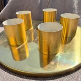 Minimalist 60s brass wall light with 5 sockets Beisl Leuchte, Germany