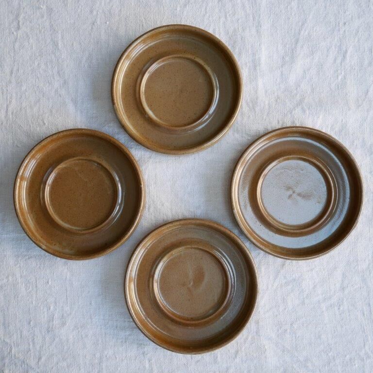Set of 4 coffee cups in Brenne sandstone, France