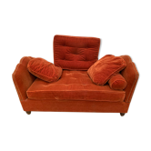 Banquette art déco en velours amovible xx siècle