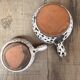 Set of 2 La Roue Vallauris pans – vintage ceramic with floral decoration