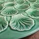 Vintage French Oyster Tray in turquoise Majolica