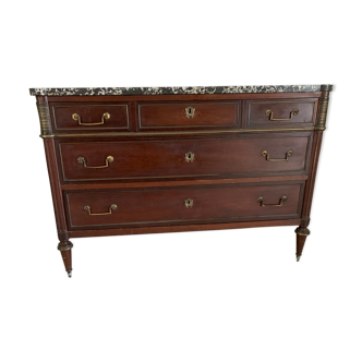 Mahogany dresser and Grey Marble Top Ste Anne, late 18th century
