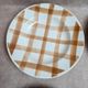 Set of 6 vintage deep plates Moulin des Loups – Checkered pattern