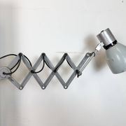 Industrial Grey Scissor Wall Lamp, 1960s
