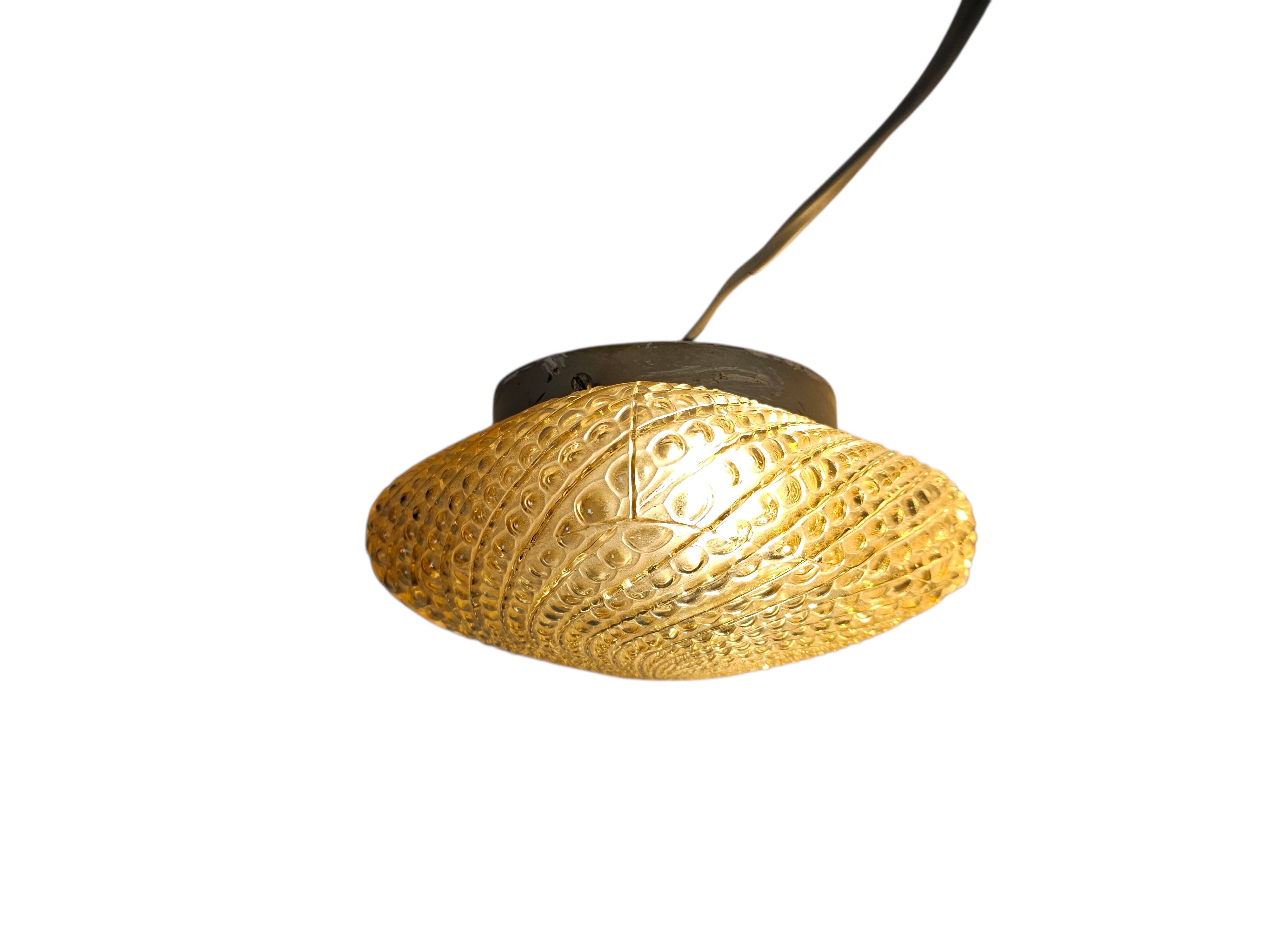 Glashutte Limburg - Tynell style - ceiling lamp - amber - 3rd quarter 20th