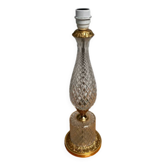 Glass table lamp with brass