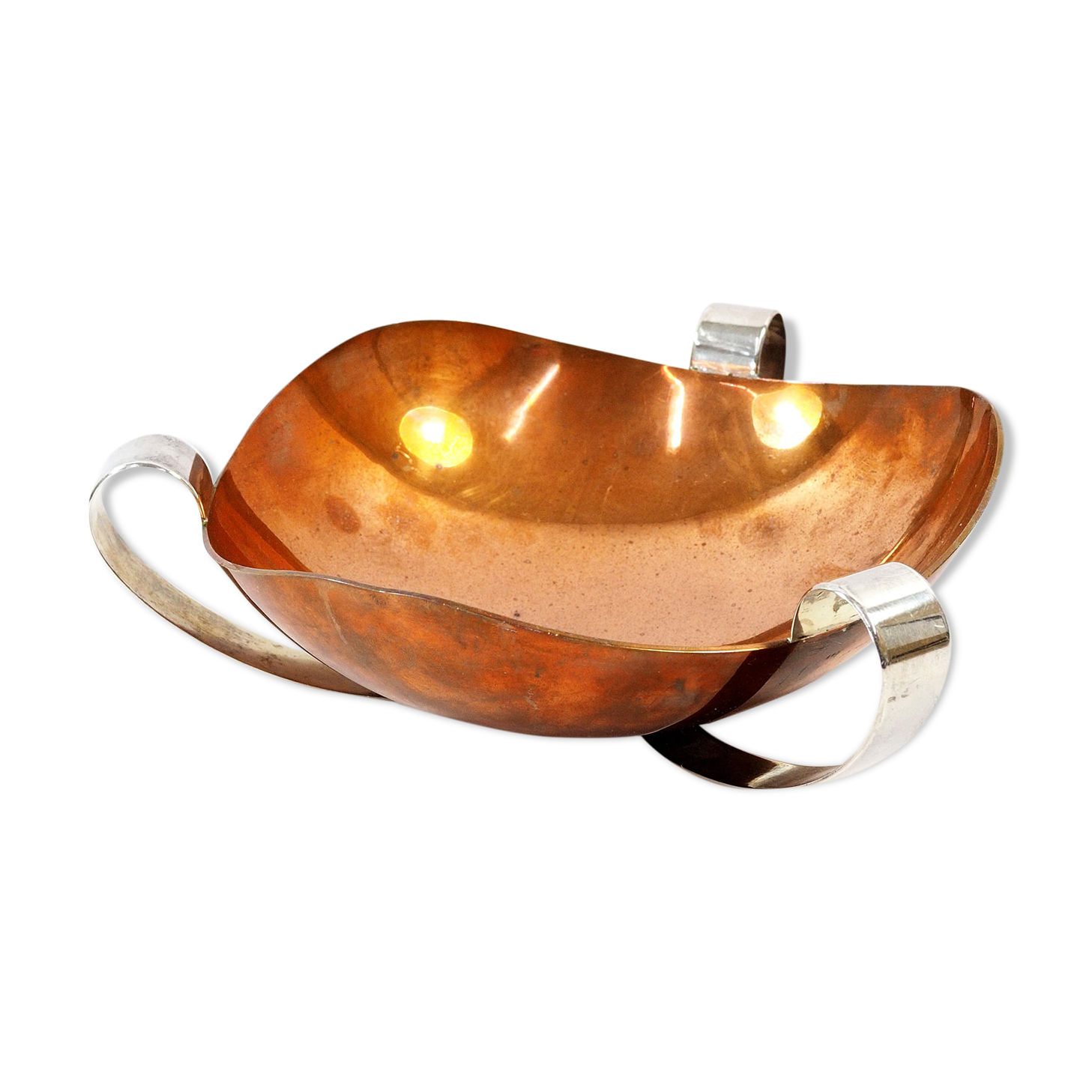 Mid-Century Copper & Silver Decorative Centerpiece