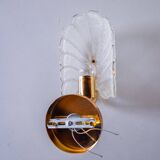 "Leaf" wall lamp by Lyfa, frosted Murano glass, Germany, 1970