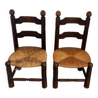 2 chaises basses ou enfants Charles Dudouyt années 40