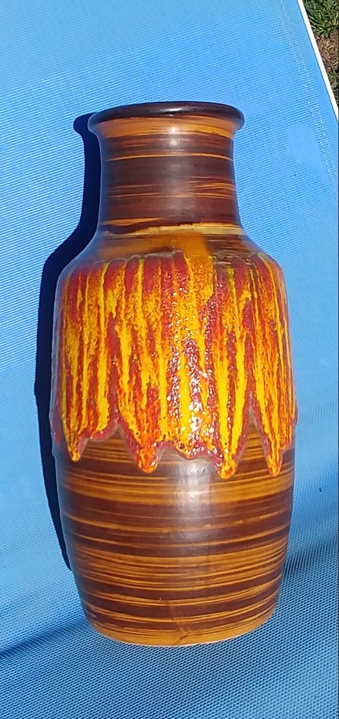 Large glazed ceramic vase Vintage Saint Clement 60s/70s