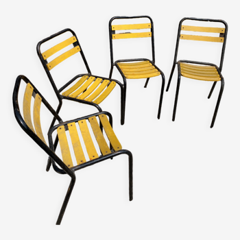 Set de 4 chaises de bistrot Tolix T21