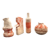 Set of 4 sculptural vases with a mineral Boho spirit - Wabi Sabi