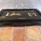 Ancienne table basse rectangulaire asiatique escamotable
