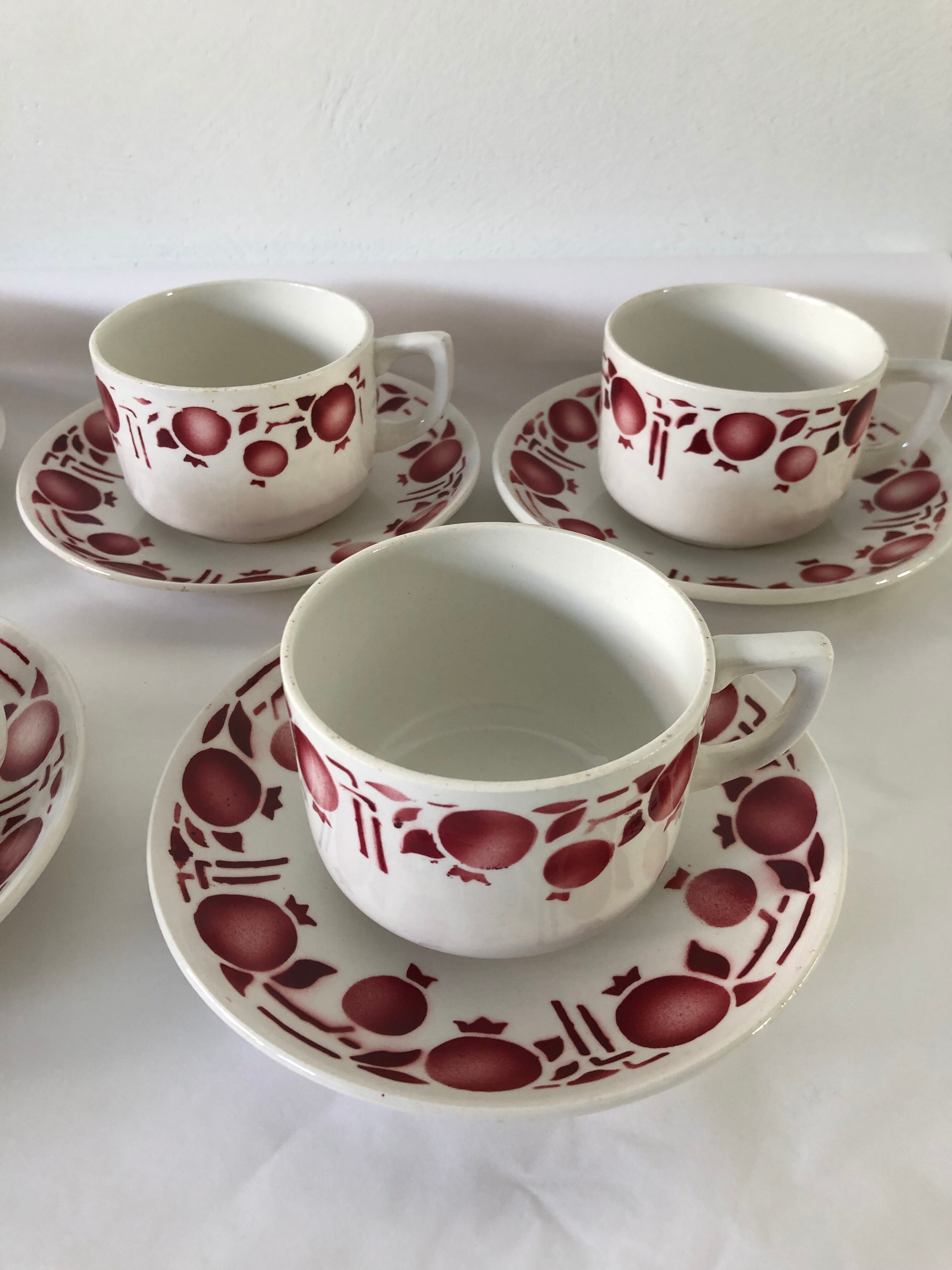 Coffee set vintage faience St Amand, France