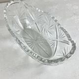 Coupe, vide-poches ovale en verre ciselé
