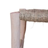 Wooden and rope bench