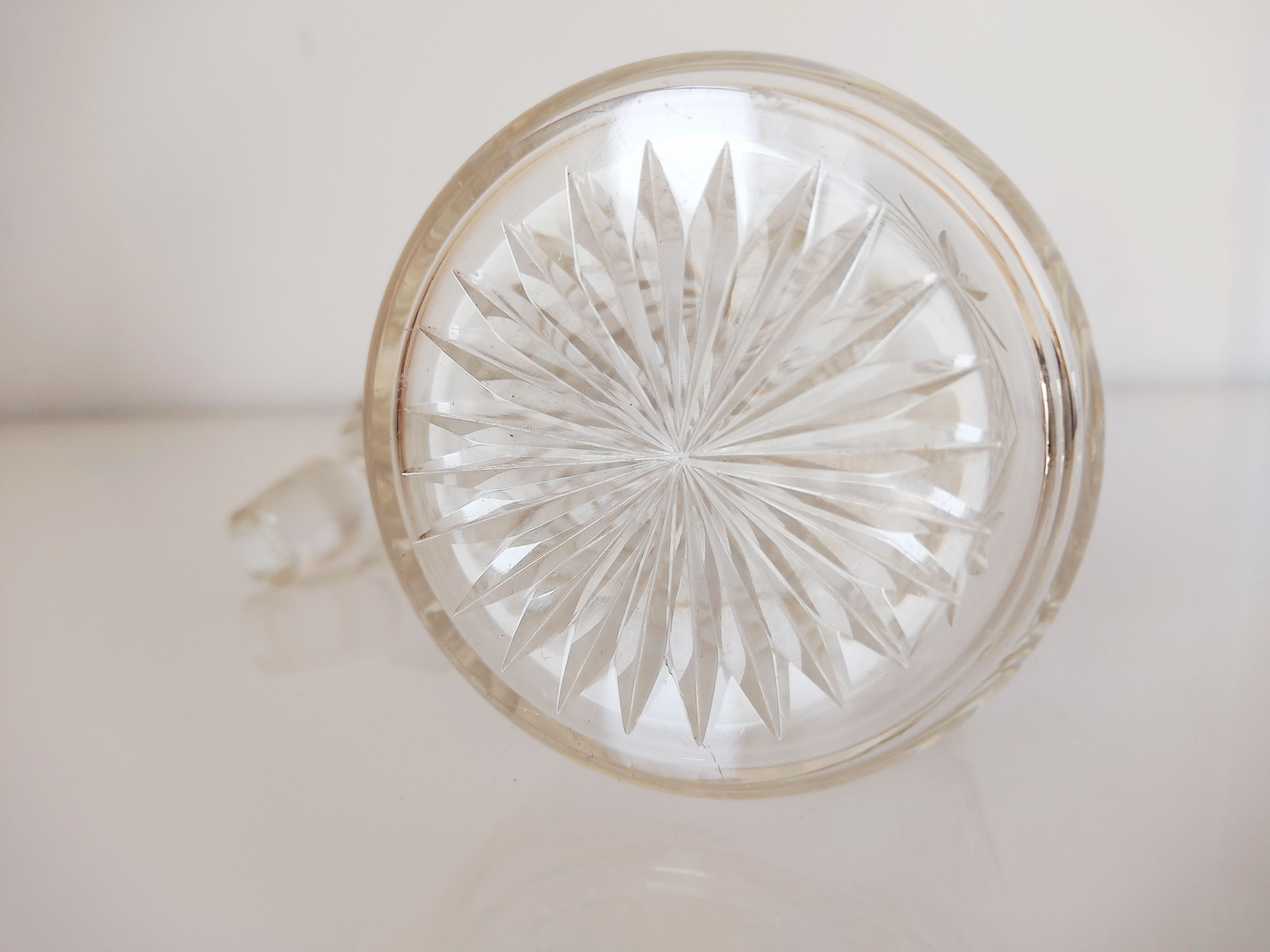 Carved glass decanter