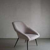 Gray boucle shell armchair | Germany | 1960s