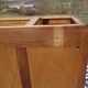 Art Deco sideboard in light walnut, grey/white marble