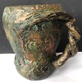 Starry Night pitcher vase with braided handle