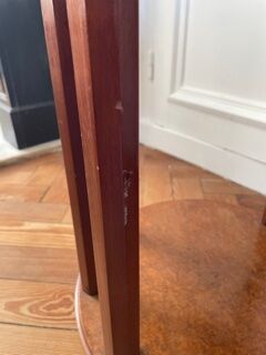 Pair of Art Deco bedside tables made of cedar magnifying glass