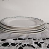 Flat plates (4) in Sarreguemines earthenware, Terre de fer Digoin, Vaucluse model