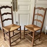 Pair of straw chairs