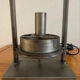Superb table lamp base in raw metal with an industrial style.