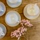Set of 8 vintage cups and subcups, pastel Arcopal