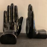 Pair of black ceramic hand book greenhouse, 1970, Netherlands