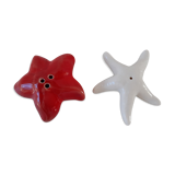 Duo of salt shaker / pepper starfish 70s